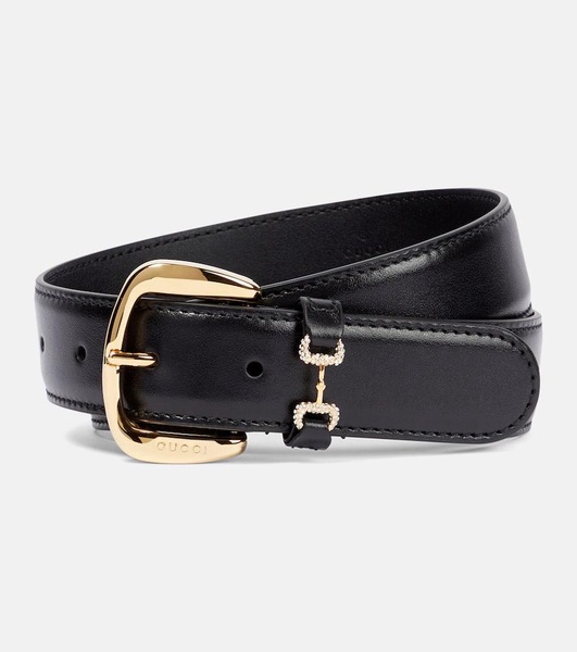 Horsebit leather belt