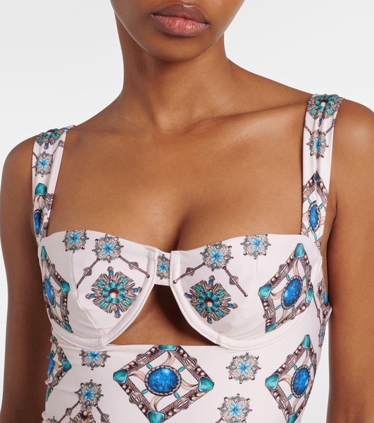 Citrino Platero printed cutout swimsuit