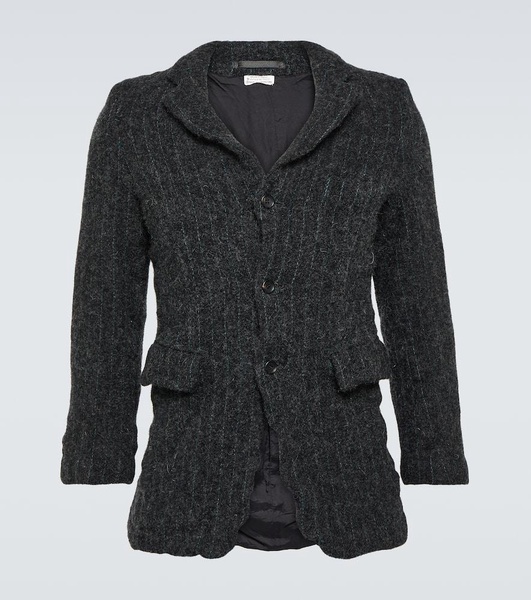 Pinstripe wool tweed blazer