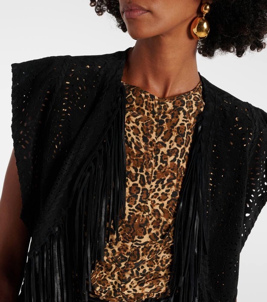 Edita fringed leather vest