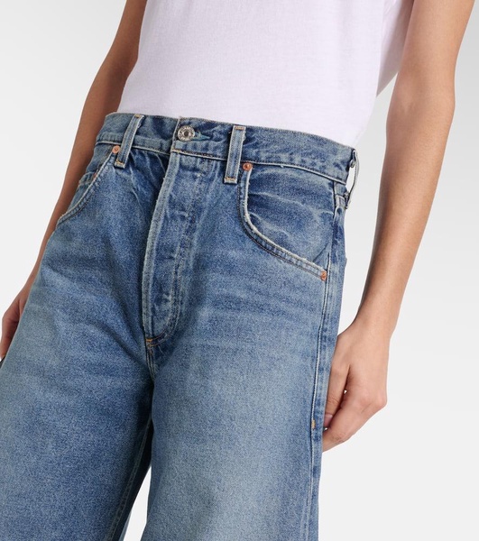 Horseshoe mid-rise wide-leg jeans