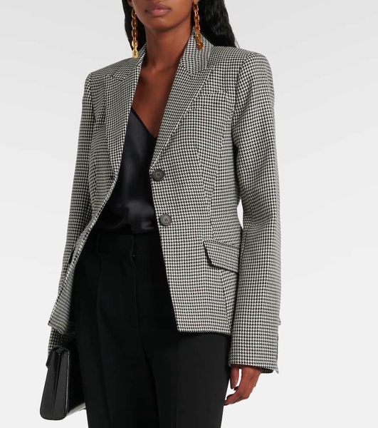 Tailored houndstooth wool blazer