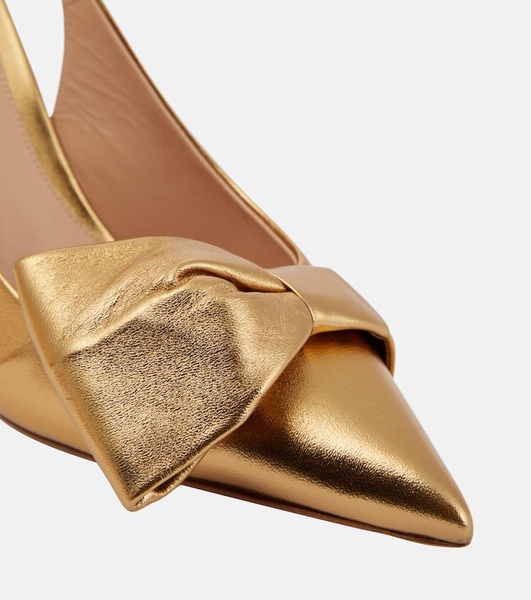 Safira metallic leather slingback pumps