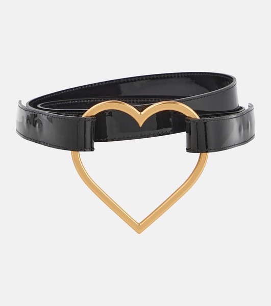 Heart patent leather belt