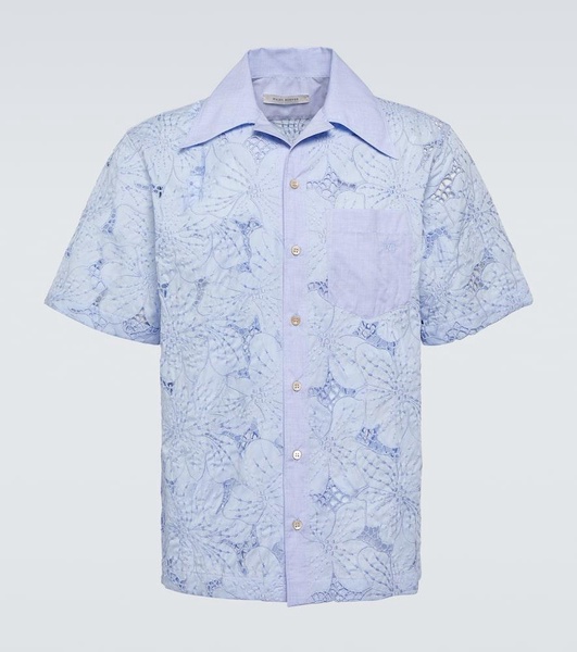 Highlife floral cotton-blend bowling shirt