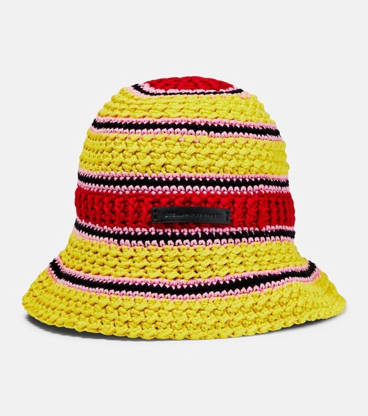 Logo cotton crochet bucket hat