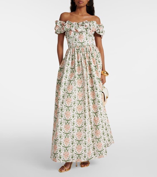 Espliego cotton floral maxi dress