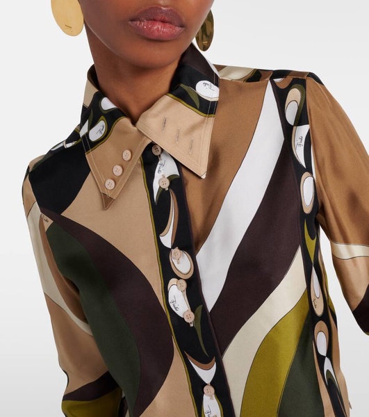 Pesci cropped silk shirt