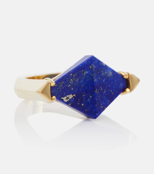 Deco Rombo 9kt gold ring with lapis lazuli