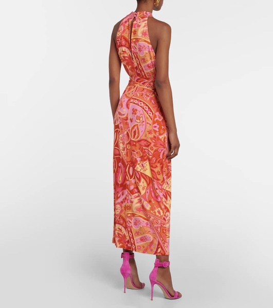 Celeste printed crepe de chine midi dress