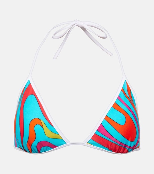 Marmo printed bikini top