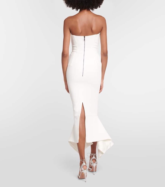 Suffix off-shoulder crêpe gown