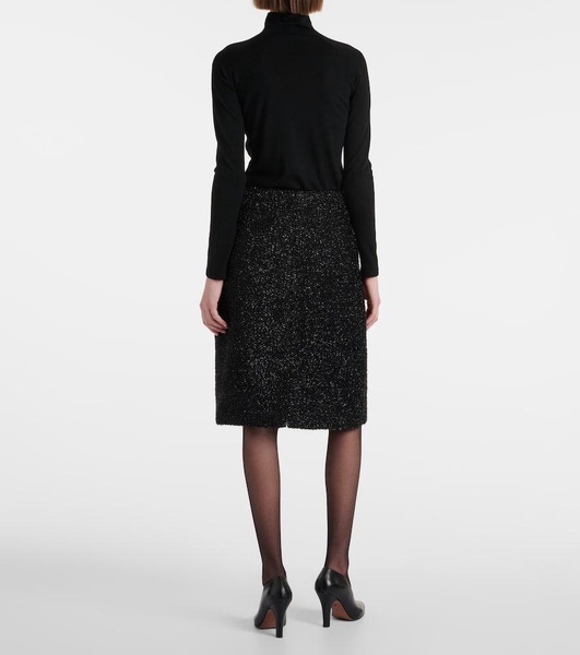 Corinna lame pencil skirt