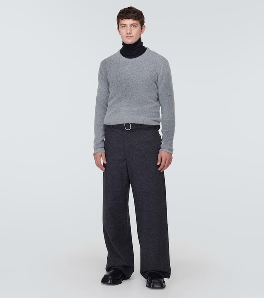 Virgin wool wide-leg pants