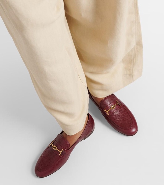 T Ring leather loafers