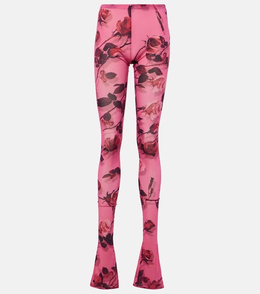 Semi-sheer printed leggings