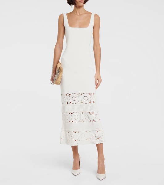 Romina crochet-trimmed midi dress