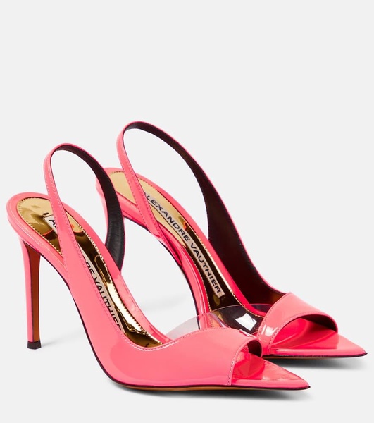 Patent leather and PVC sandals