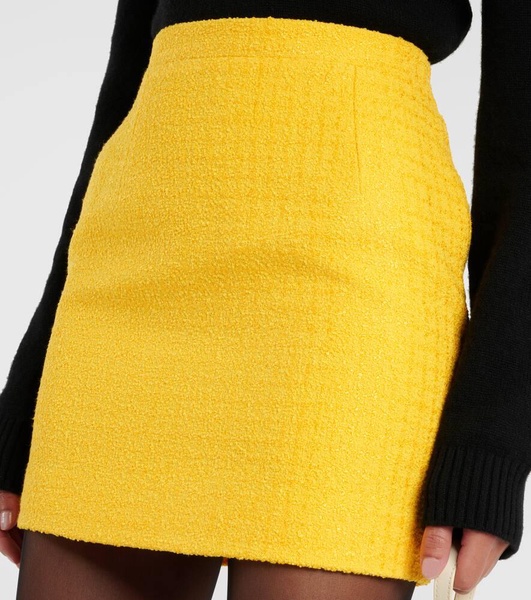 Checked bouclé miniskirt