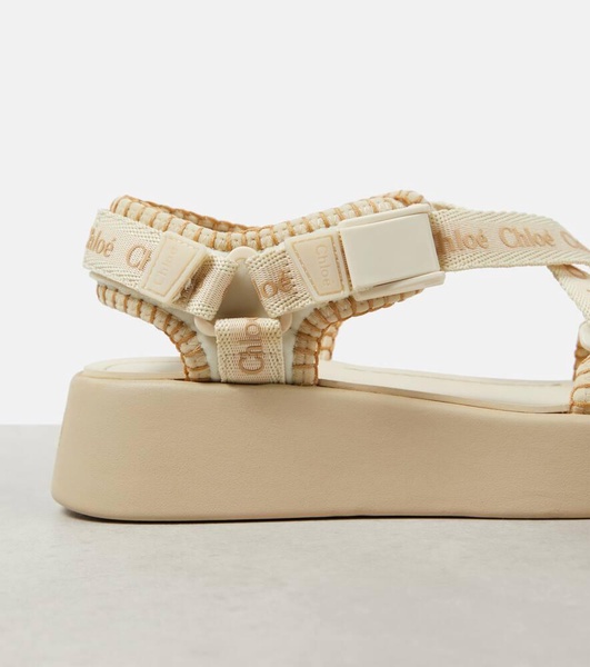 Mila logo platform sandals