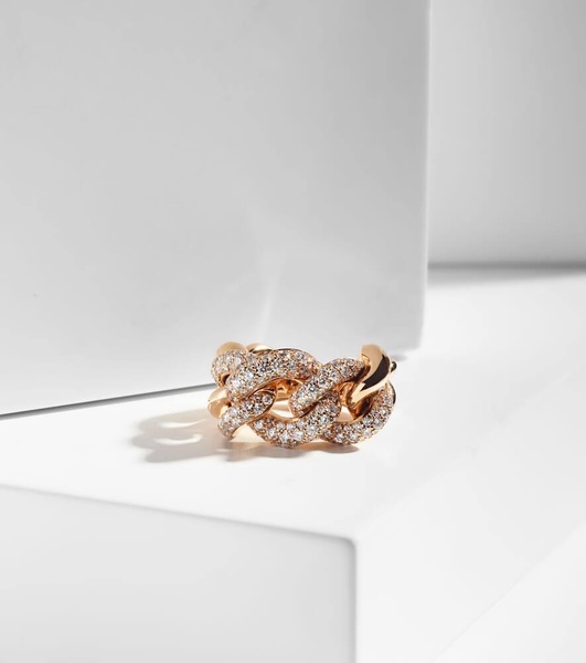 Catene 18kt rose gold ring with white diamonds