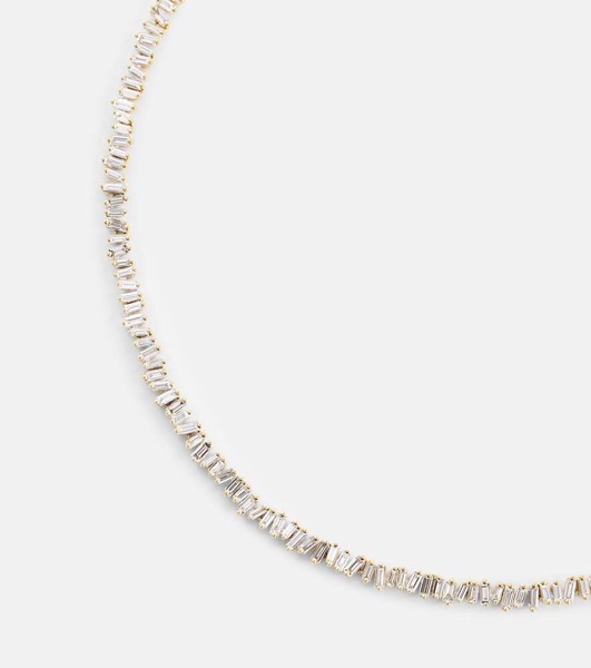 18kt gold tennis necklace with diamonds