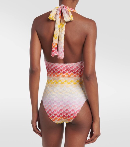 Halterneck crochet swimsuit