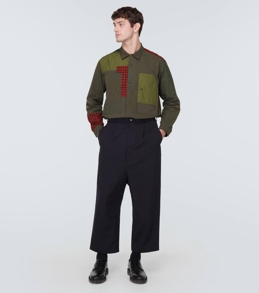 High-rise cropped wool pants