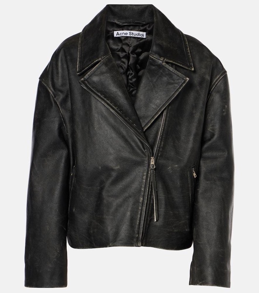 Leather biker jacket