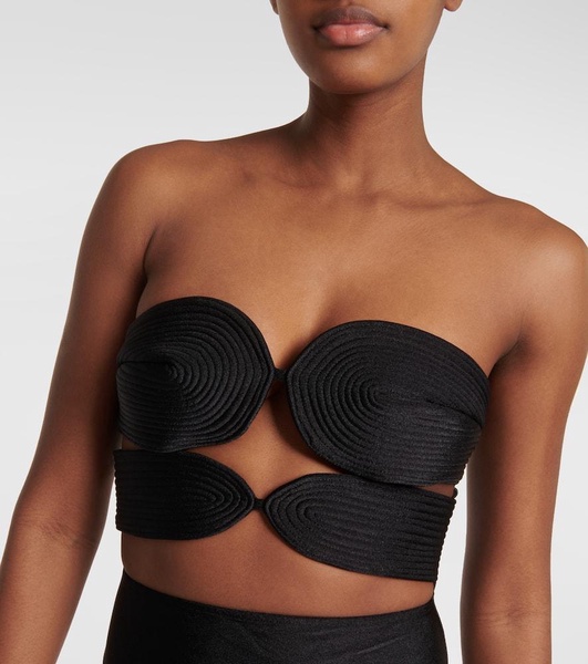 Quilted strapless swimsuit