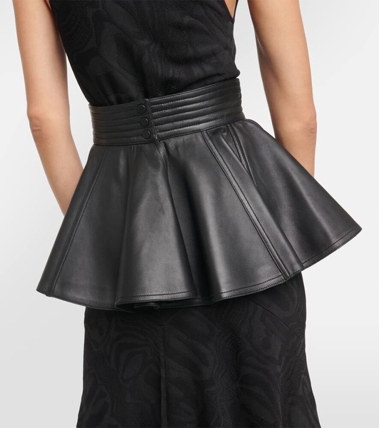 Peplum leather belt