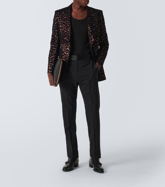 Atticus leopard-print tuxedo jacket