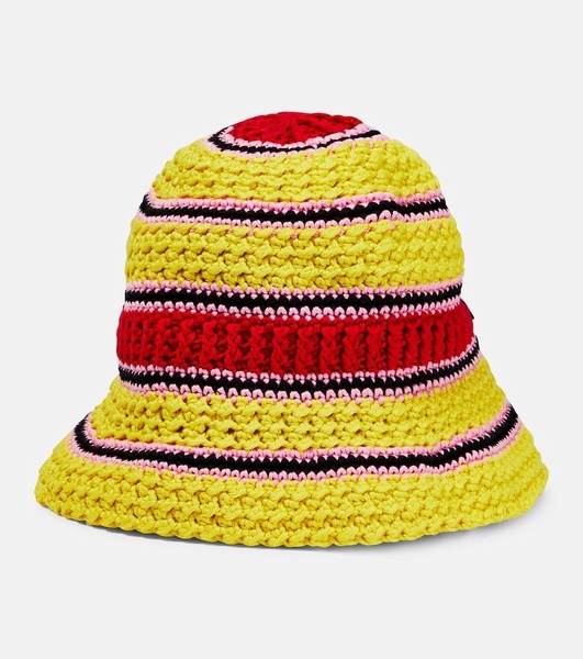 Logo cotton crochet bucket hat