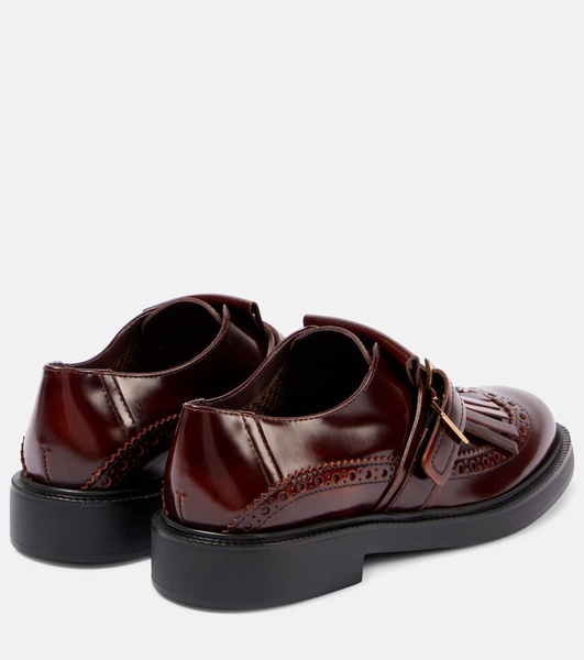 Leather monk strap shoes