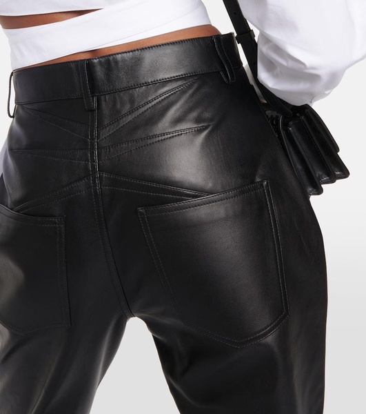 Flared leather pants