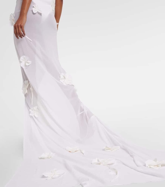 Embroidered silk-blend mousseline maxi dress