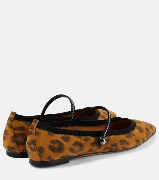 Romy leopard-print suede ballet flats