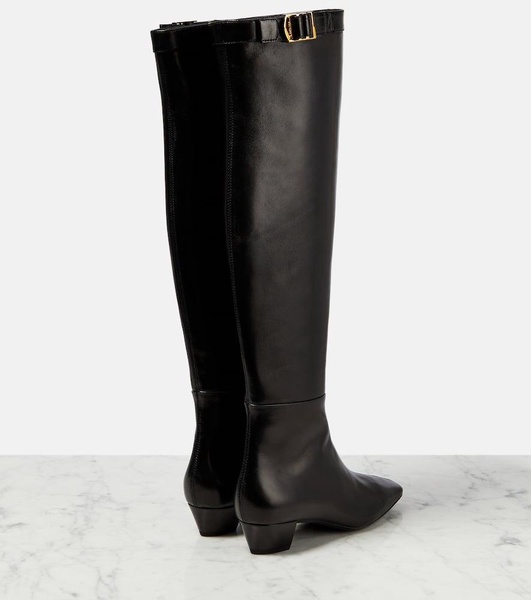 Leather over-the-knee boots