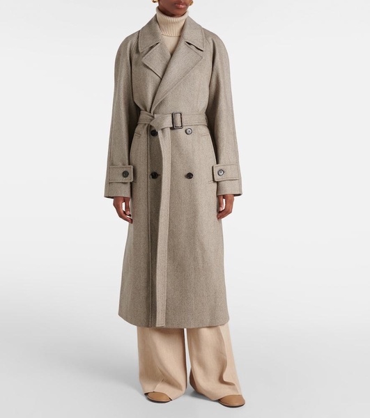 Foster herringbone virgin wool coat