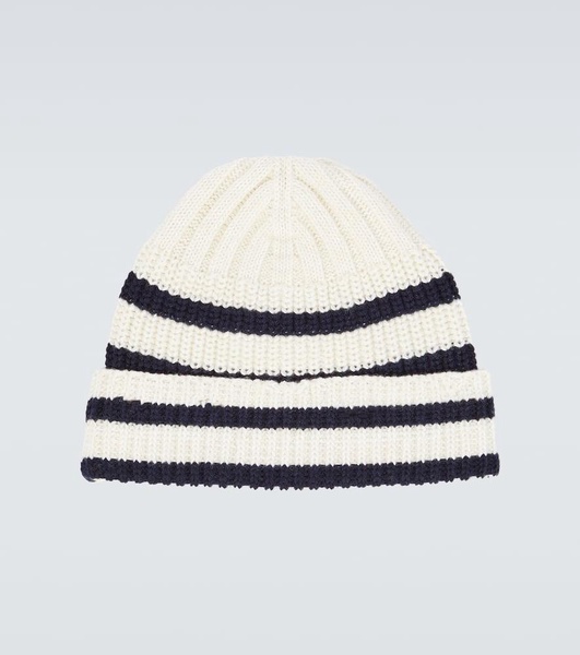 Striped virgin wool beanie