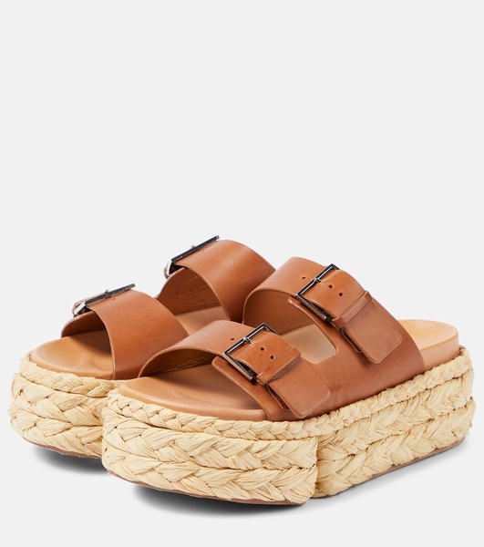 Qiana leather platform sandals