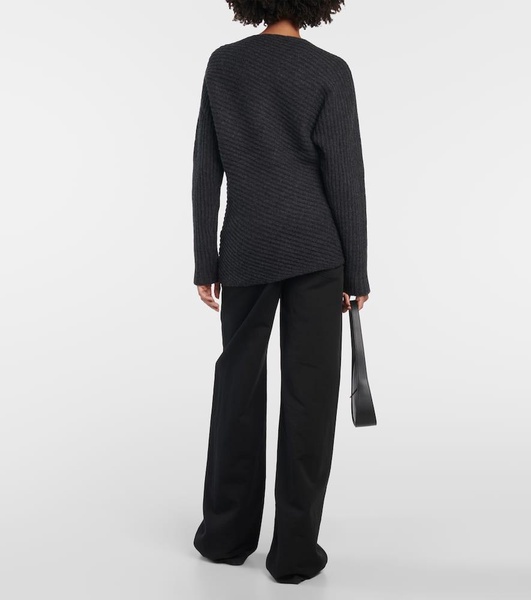 Twisted rib-knit wool sweater 