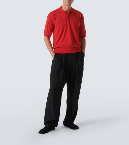 Tiago cotton and cashmere polo shirt