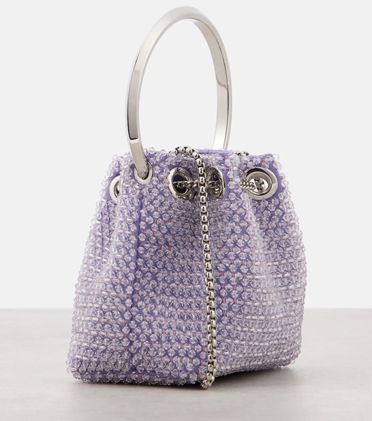 Bon Bon Micro embellished satin bucket bag