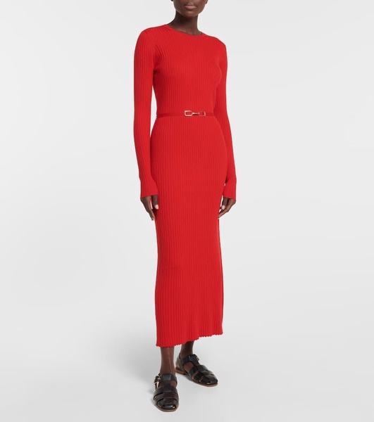 Luisa wool and silk midi dress