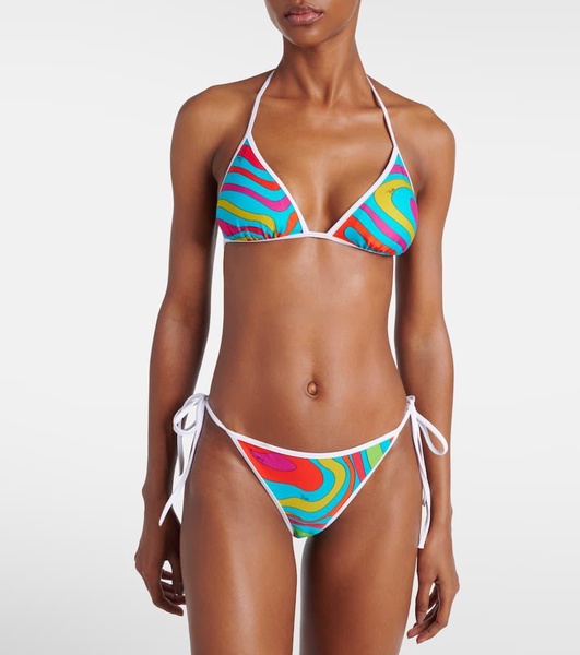 Marmo printed bikini top