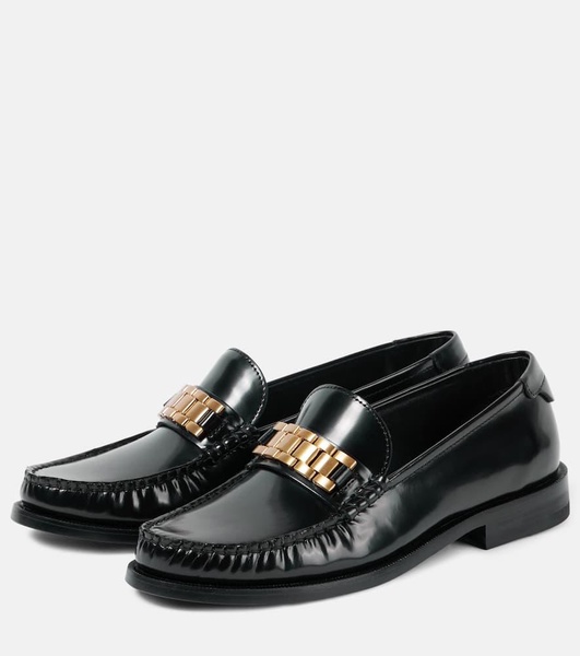 Chain leather loafers