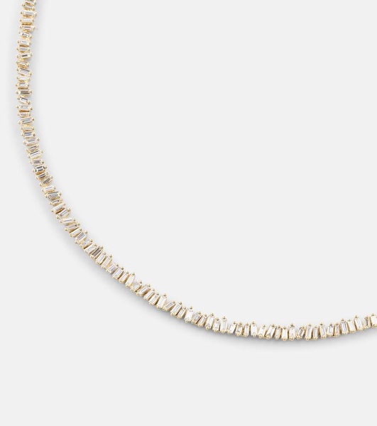 Classic 18kt gold tennis necklace with diamonds