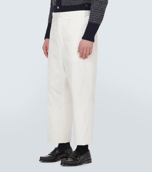 High-rise cotton twill chinos