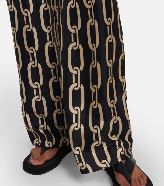 Germaine printed silk straight pants